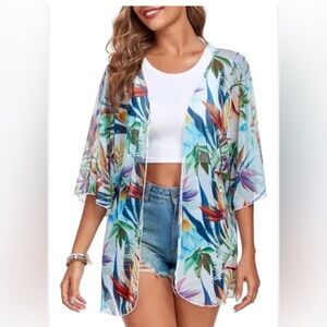 RELLECIGA Tropical Print Swim Cover-Up - Multicolor